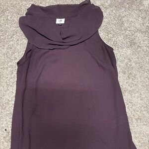 Cabi purple silk cowl neck sleeveless top